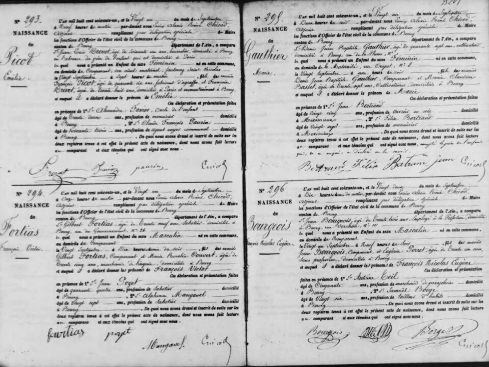 Fortias Francois Victor - Acte de naissance